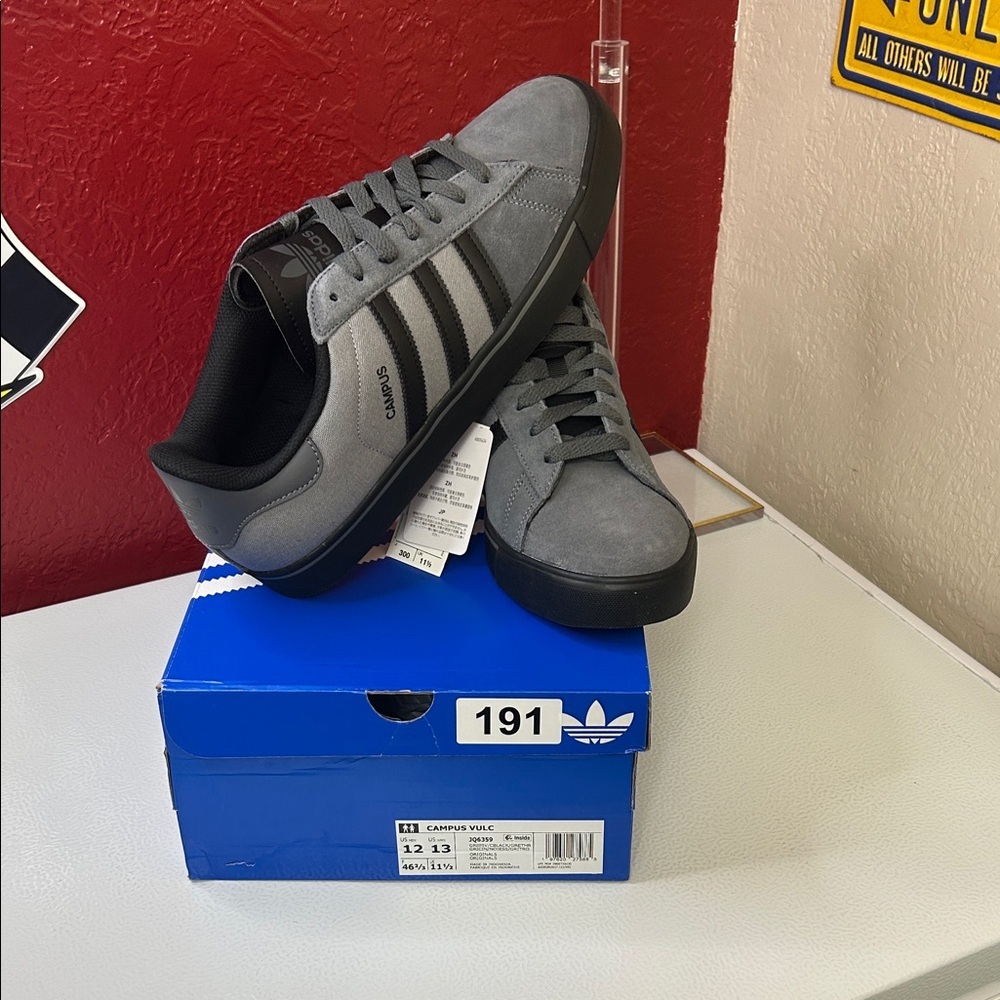 Adidas Gray and Black Men's Sneakers
